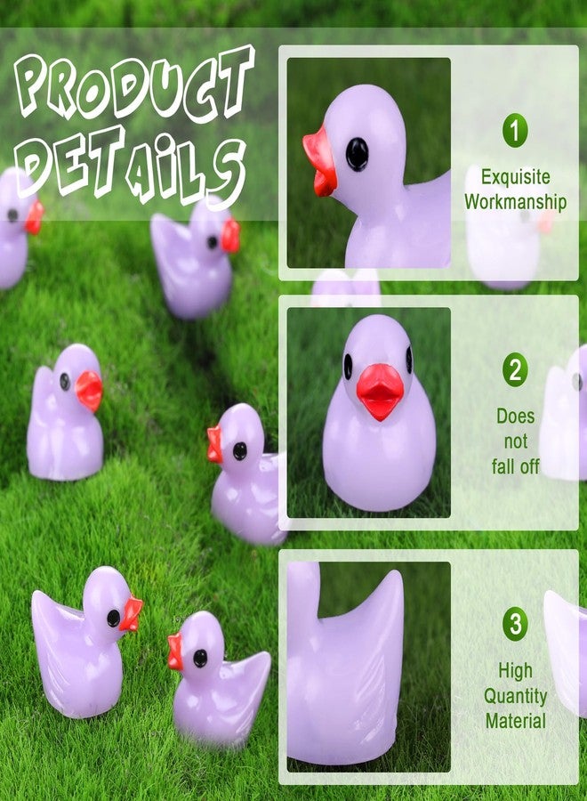 مجموعة MiniInflat مكونة من 150 قطعة من البط الصغير المصنوع من الراتنج، مجسمات بط صغيرة، مثالية لألعاب المقالب المنزلية، وتزيين أحواض السمك، وبيوت الدمى، وأحواض النباتات المائية، والحدائق المنزلية المصنوعة يدويًا (بنفسجي). - Image 3